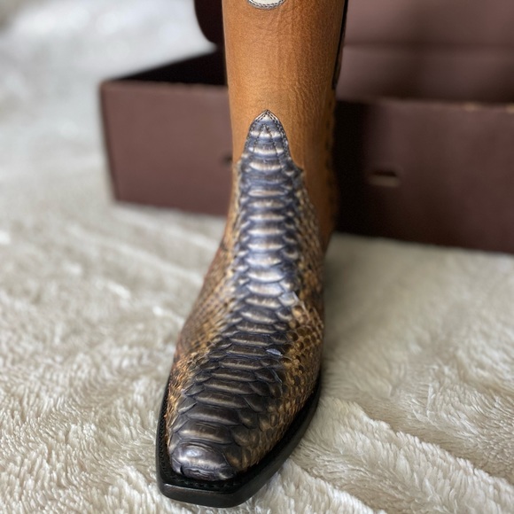 Pinto Ranch Tri Color Python Boots - Picture 3 of 10